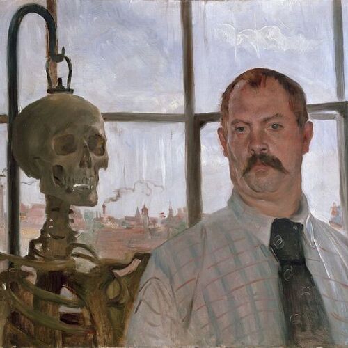 Self Portrait with Skeleton