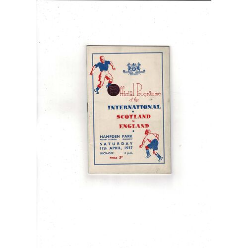 1937 Scotland v England International Football Programme @ Hampden Park