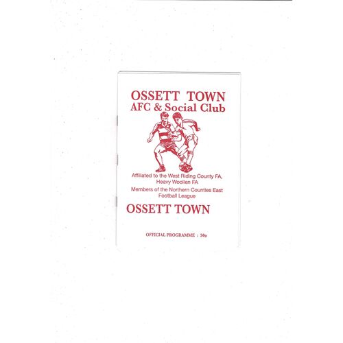 Ossett Town v Barnsley Friendly 1996/97 Football Programme