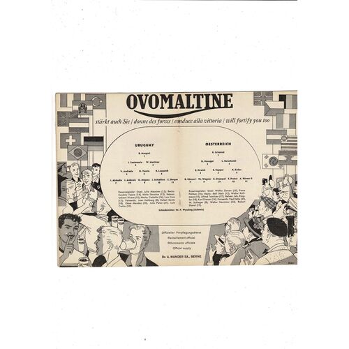 1954 World Cup 3rd place play off Uruguay v Austria Football Programme + Insert