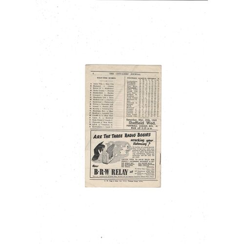 1948/49 Fulham v Chesterfield Football Programme