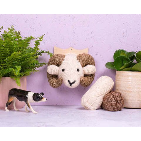 Ram's Head - Cream & Brown - by Sincerley Louise