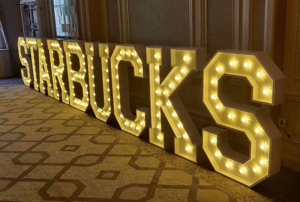 STARBUCKS in 4ft Light Up Letters