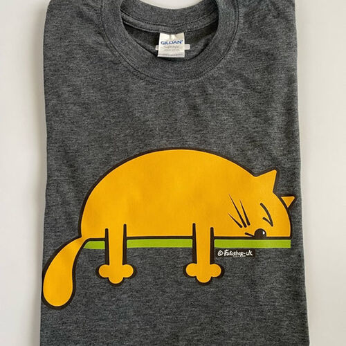 'Orange Sleepy Cat' Adults Tee