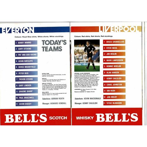 1986 Everton v Liverpool FA Cup Final Football Programme