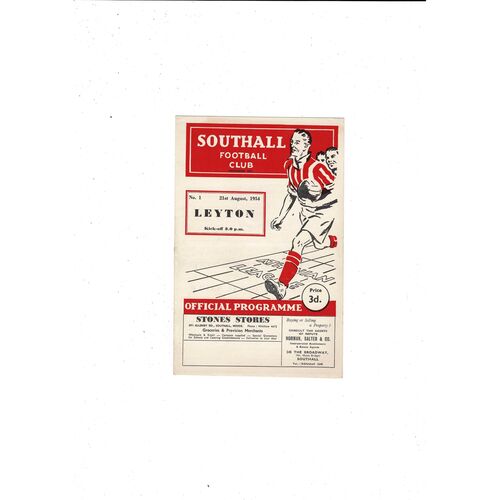 1954/55 Southall v Leyton Football Programme