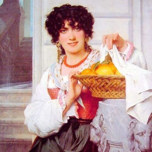 Pisan Girl with Basket of Oranges and Lemons