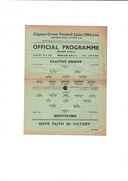 Latest Football Programmes Listed today