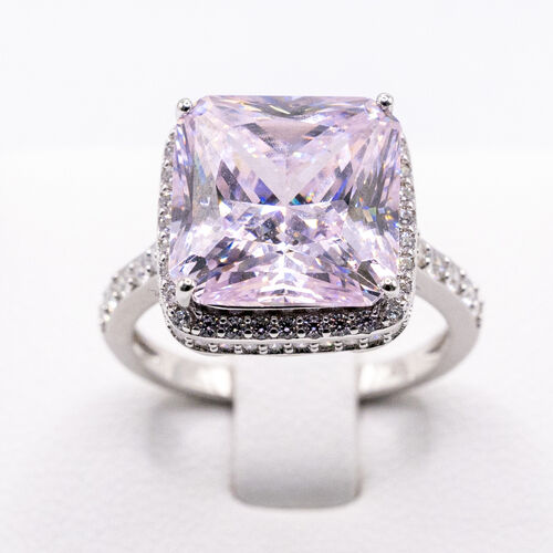 Pink moissanite stone on 925 sterling silver