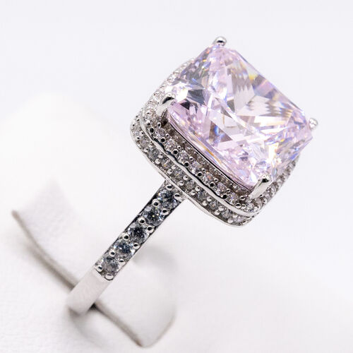 Pink moissanite stone on 925 sterling silver