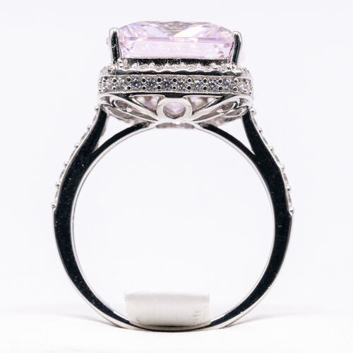 Pink moissanite stone on 925 sterling silver