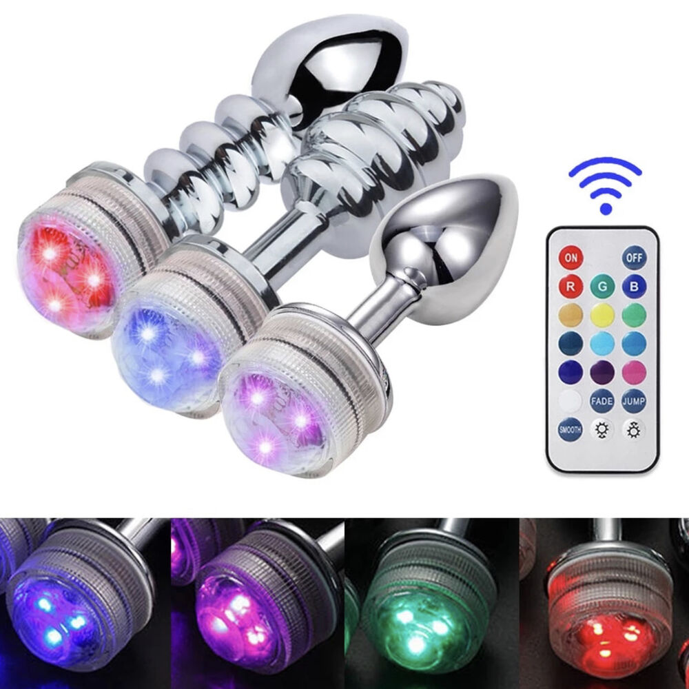 Nessus Play light up metal anal plug with remote control