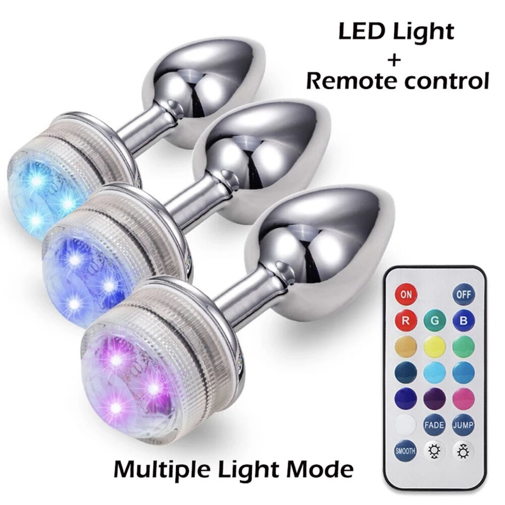 Nessus Play light up metal anal plug with remote control