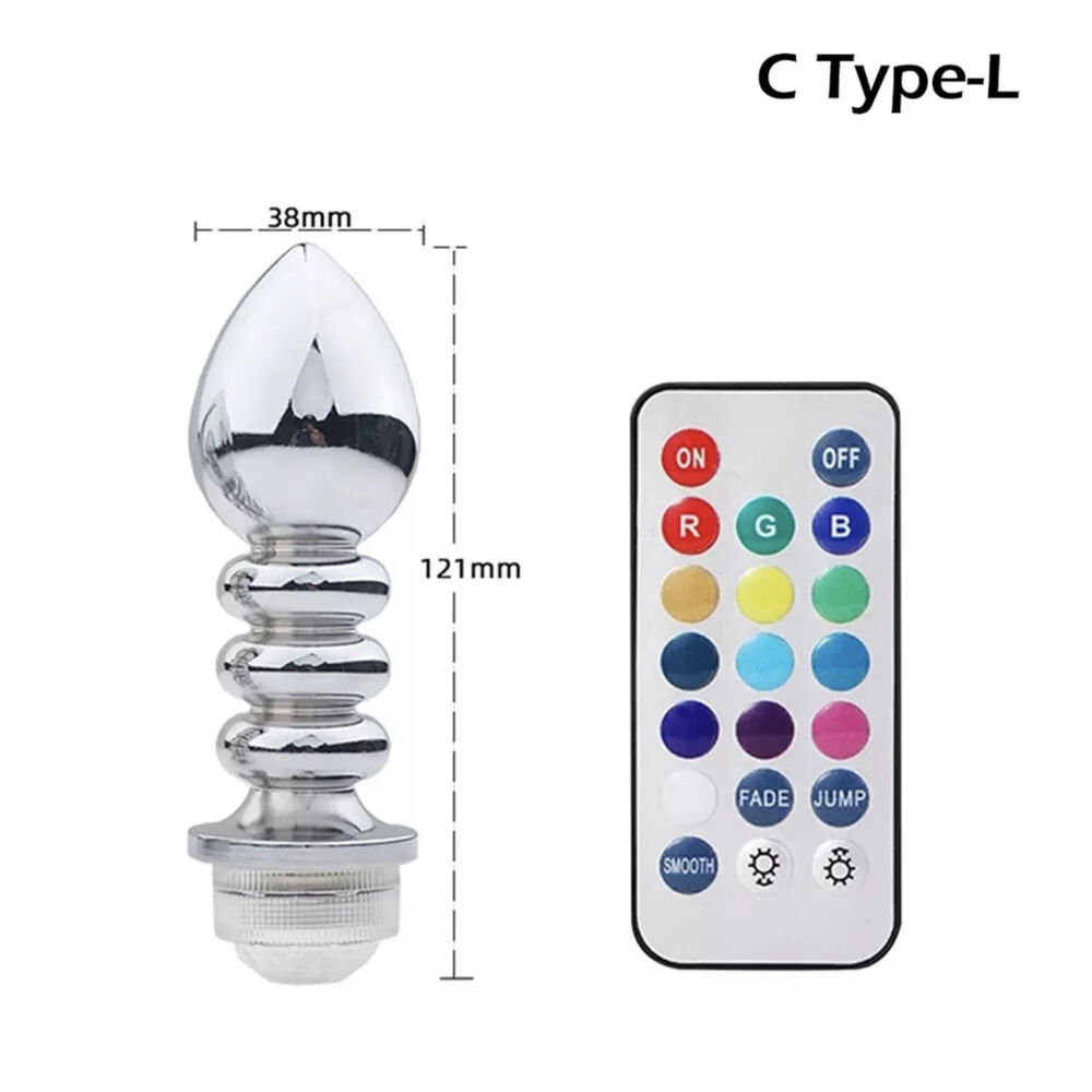 Nessus Play light up metal anal plug with remote control