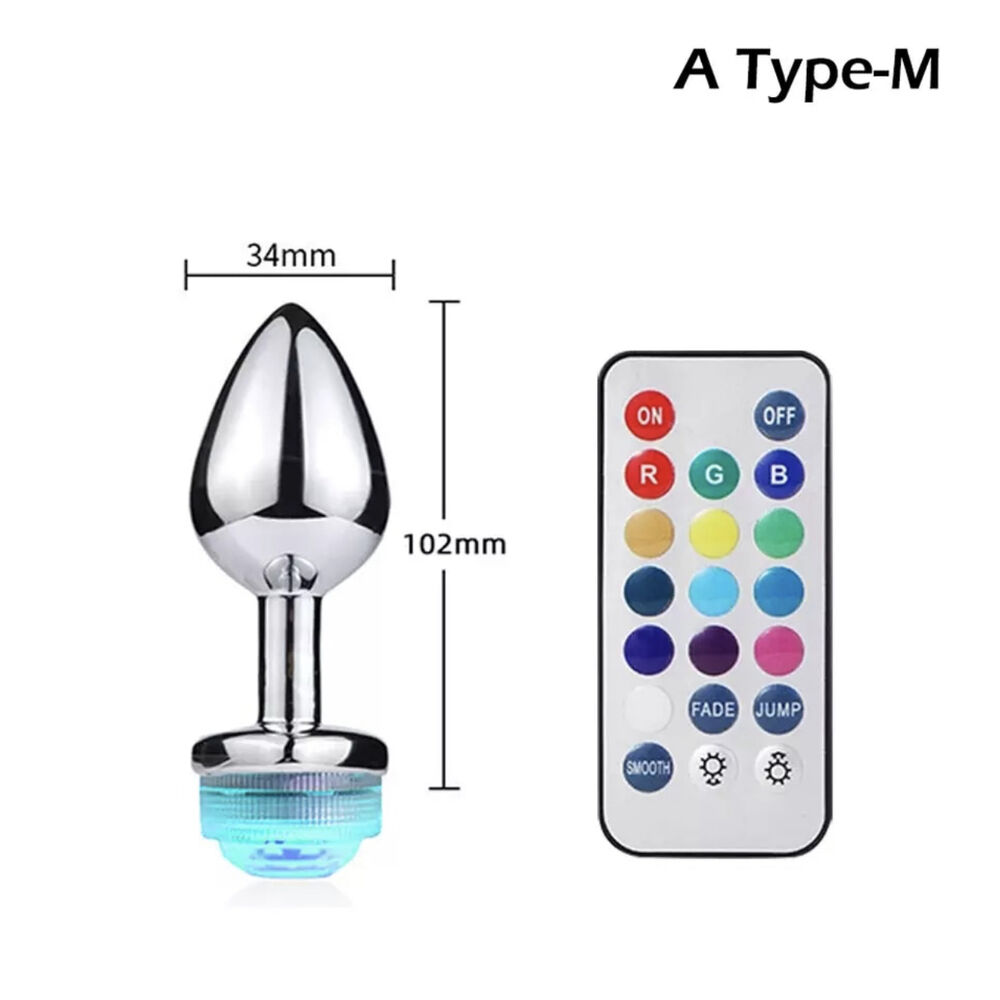 Nessus Play light up metal anal plug with remote control