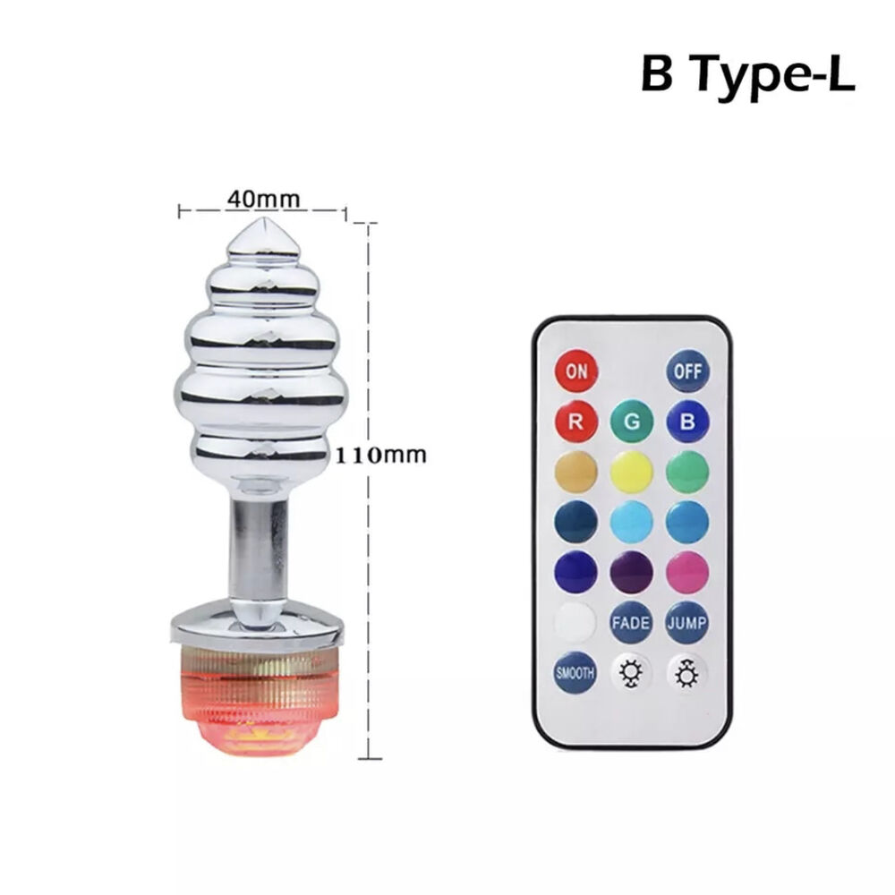 Nessus Play light up metal anal plug with remote control