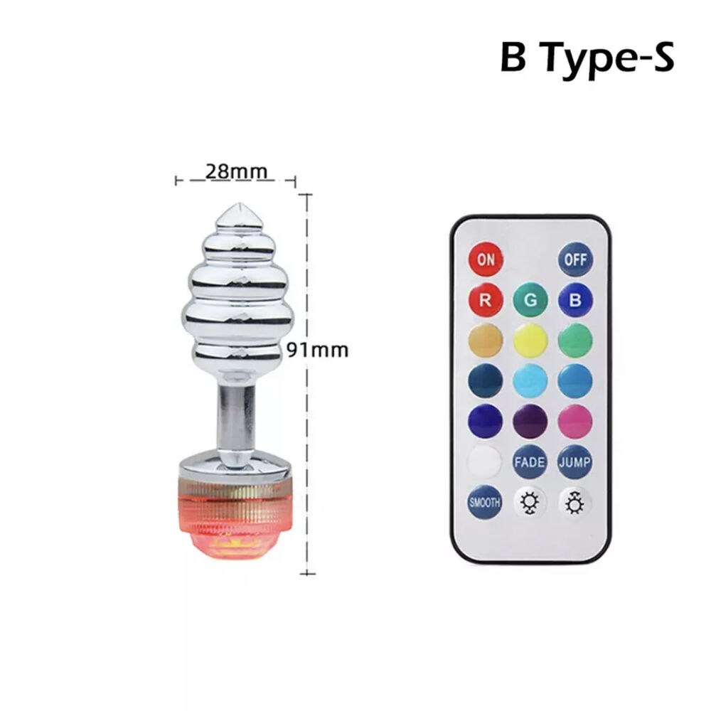 Nessus Play light up metal anal plug with remote control