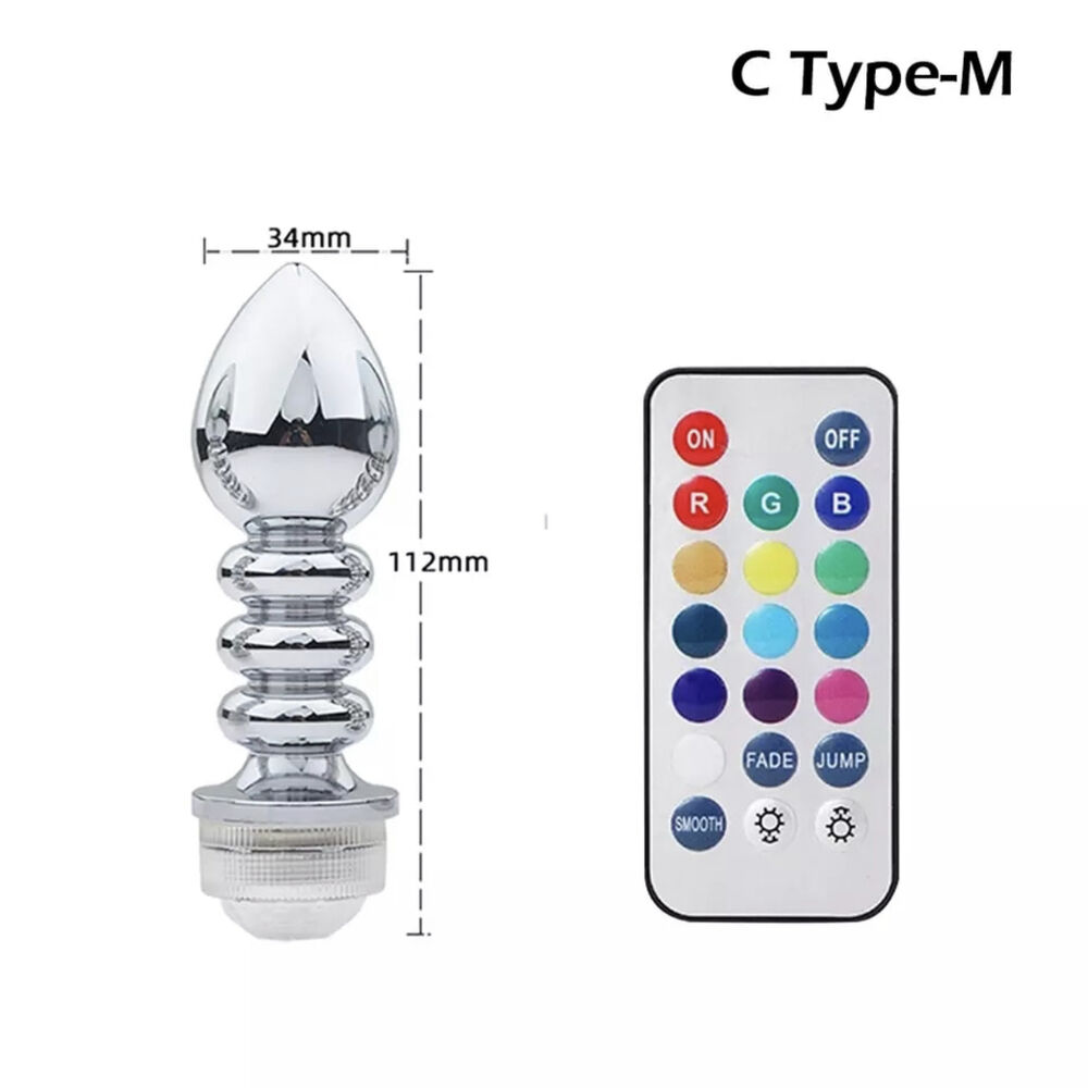 Nessus Play light up metal anal plug with remote control
