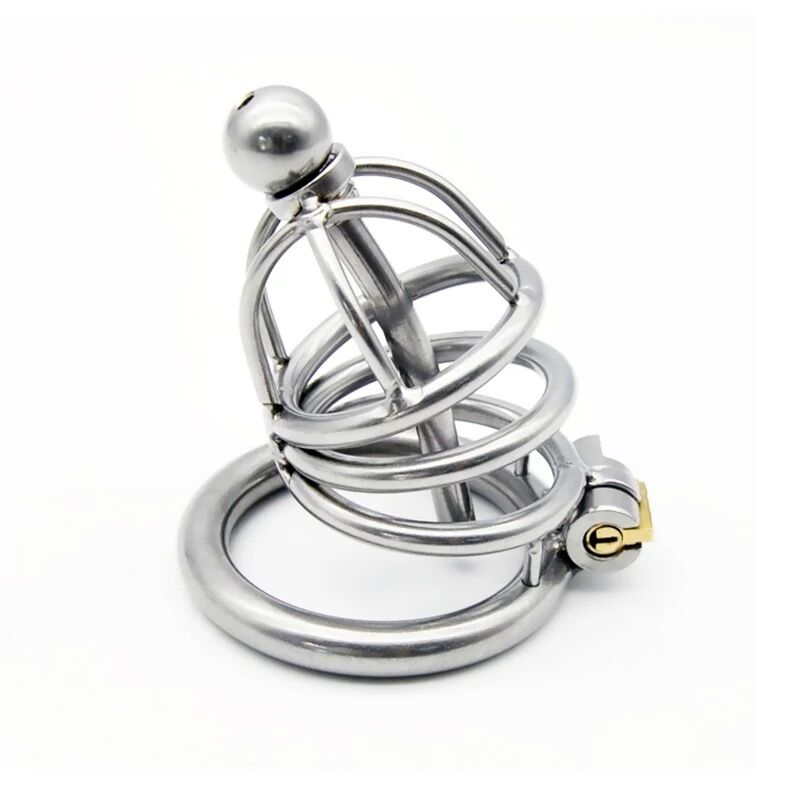 Nessus Play stainless steel chastity cage with urethral tube deep sensation control