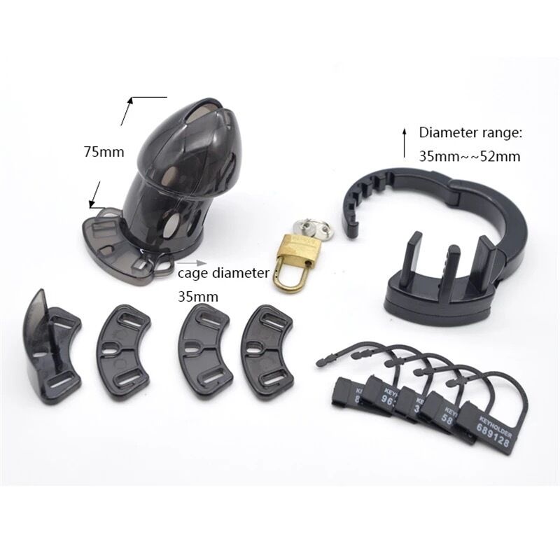 Nessus Play lightweight plastic adjustable chastity cage with padlock
