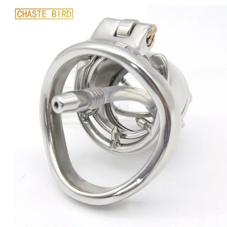 Nessus Play chastity cage with detachable catheter tube and anti off barbed ring