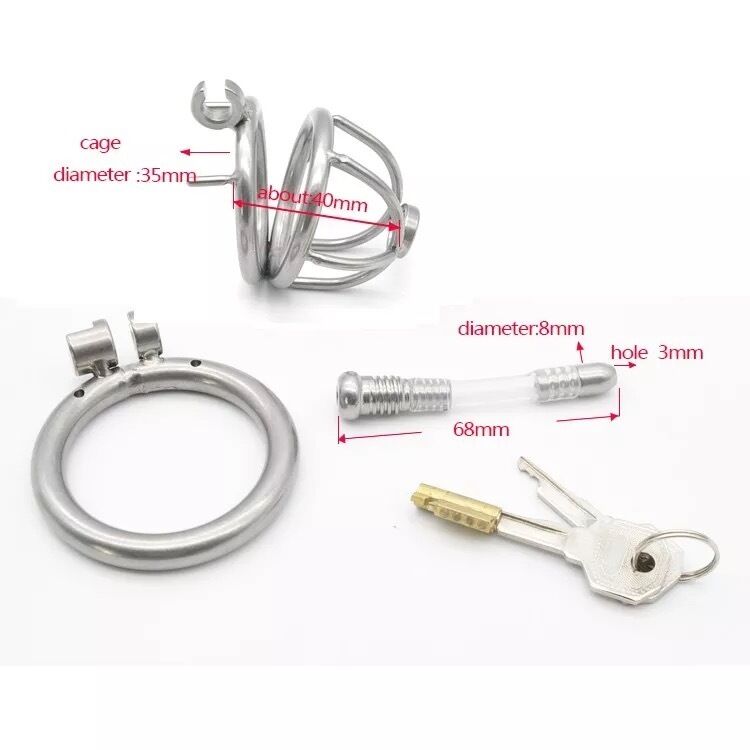 Nessus Play complete control chastity cage with detachable catheter tube