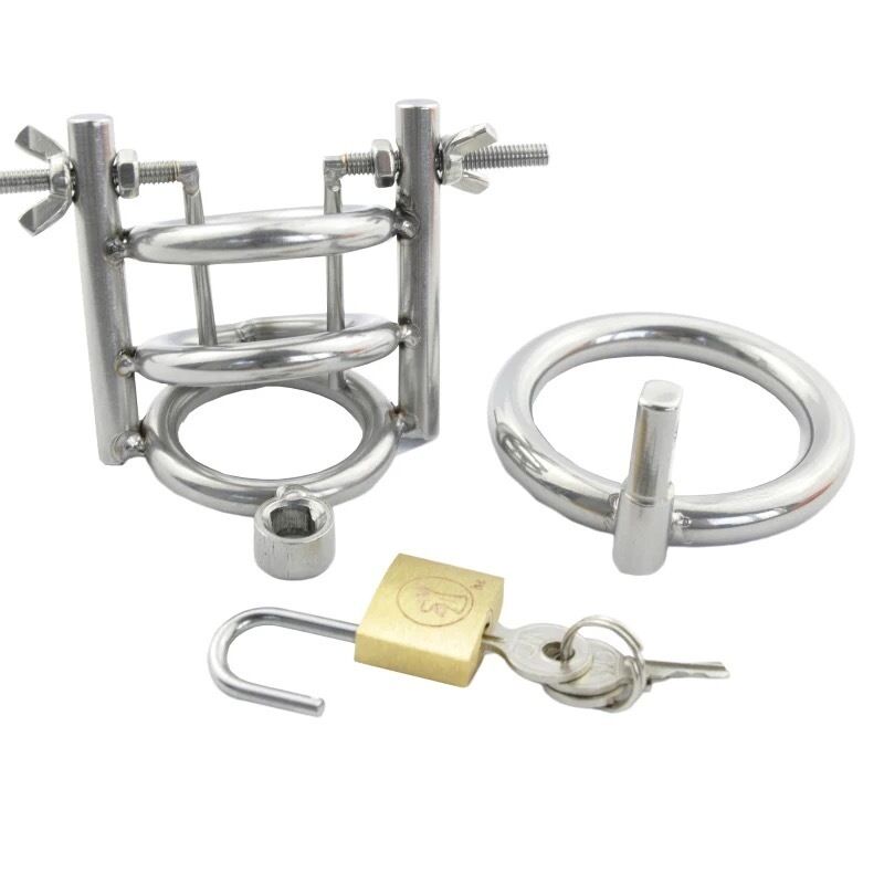 Nessus Play urethral spreader dilator with cock rings bondage play