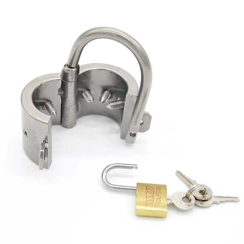 Nessus Play Kali's teeth stainless steel pendant scrotum lock and padlock