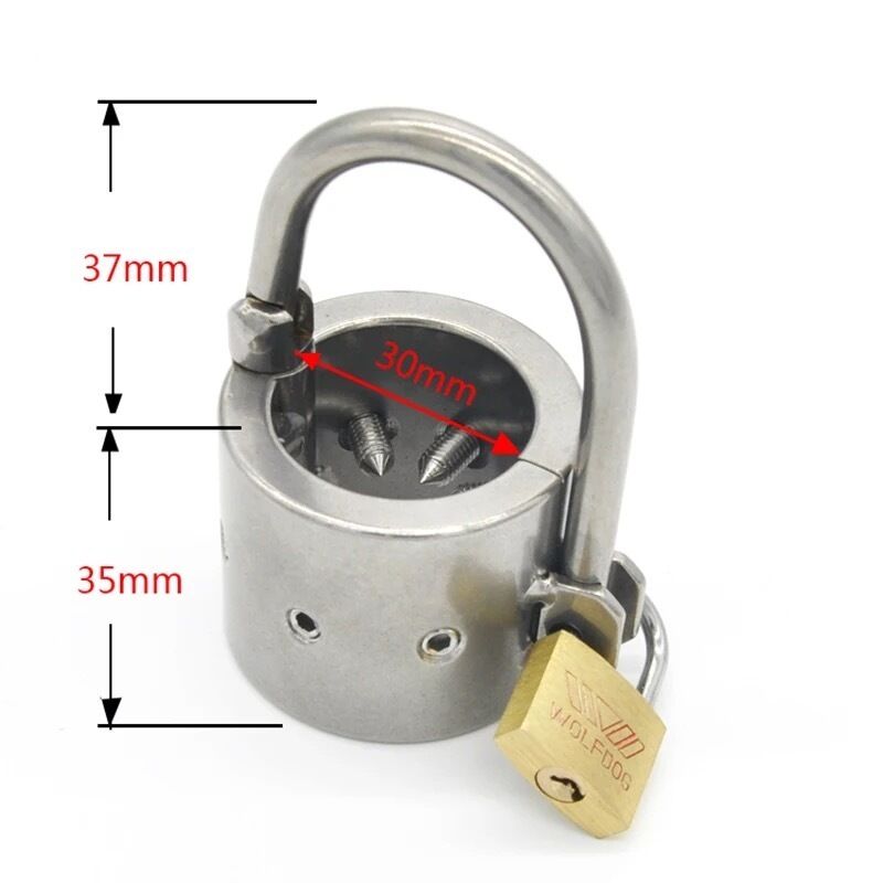 Nessus Play Kali's teeth stainless steel pendant scrotum lock and padlock