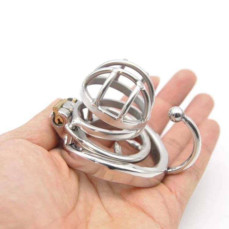 Nessus Play short breathable steel design chastity cage with arc hook