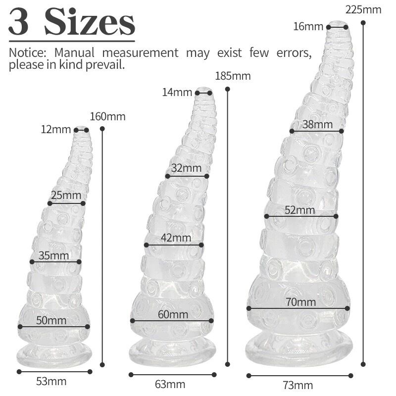 Nessus Play anal plug dildo octopus sucker butt plug ribbed sensation three sizes
