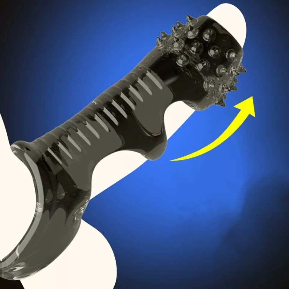 Nessus Play penis sleeve with fitted testicle ring and ribbed and studded for additional sensation pleasure delay