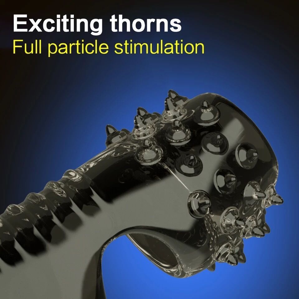 Nessus Play penis sleeve with fitted testicle ring and ribbed and studded for additional sensation pleasure delay