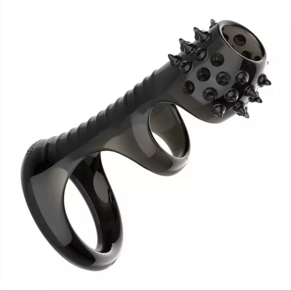 Nessus Play penis sleeve with fitted testicle ring and ribbed and studded for additional sensation pleasure delay