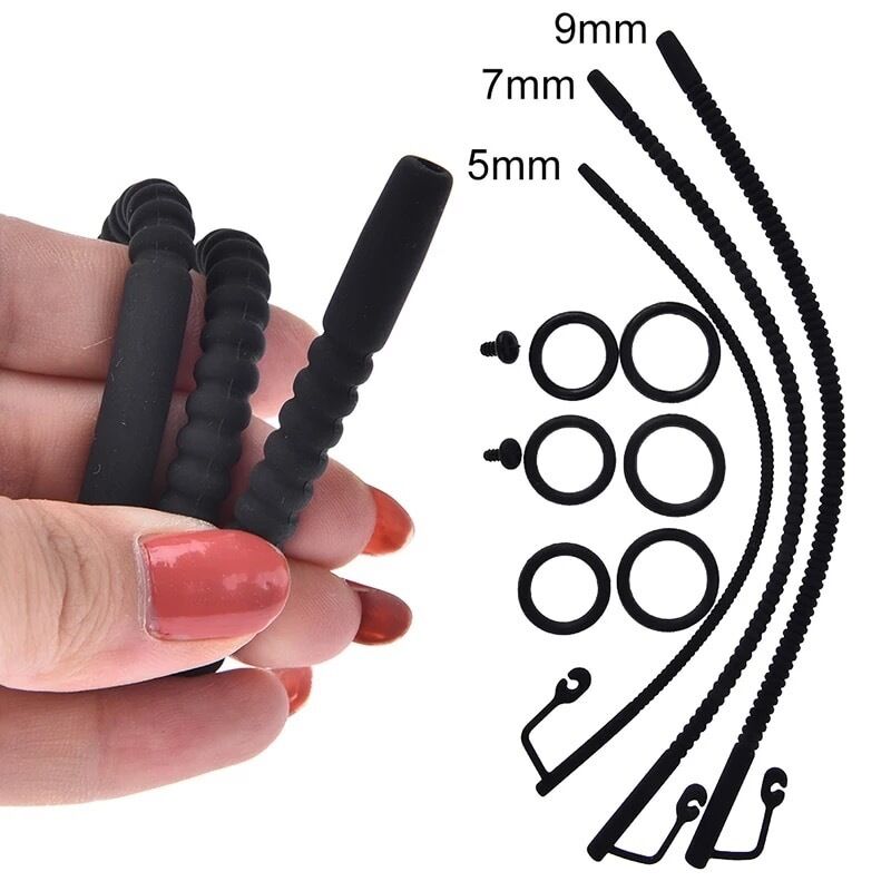 Nessus Play flexible ribbed urethral sound catheter with gland ring