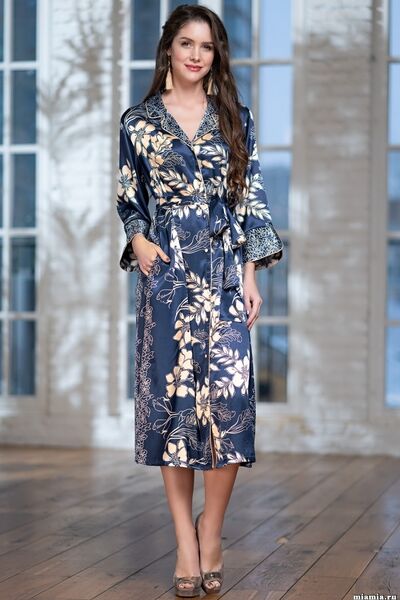 Blue-Marine 8449 Long Dressing Gown