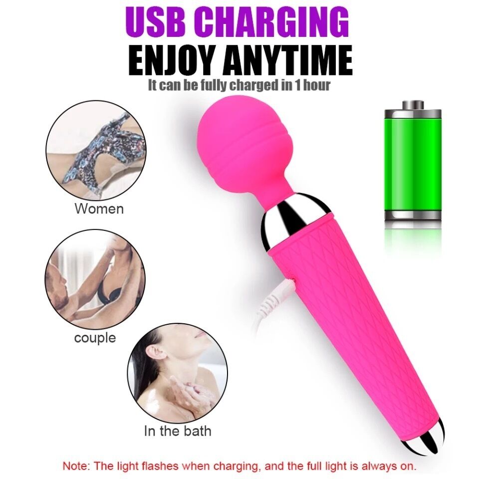 Nessus Play vibrating wand with 10 speeds USB charging