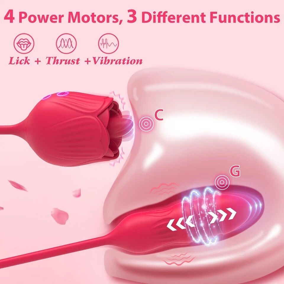 Nessus Play rose clitoris vibrator with tongue licking double stimulation toy