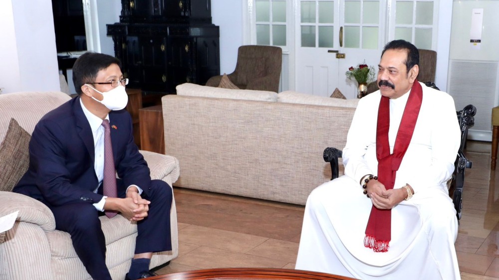 China's Ambassador His Excellency Qi Zhenhong holds discussions with former President Mahinda Rajapaksa