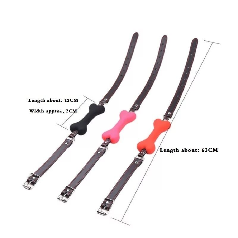 Nessus Play silicone dog bone ball gag with adjustable strap for fetish play