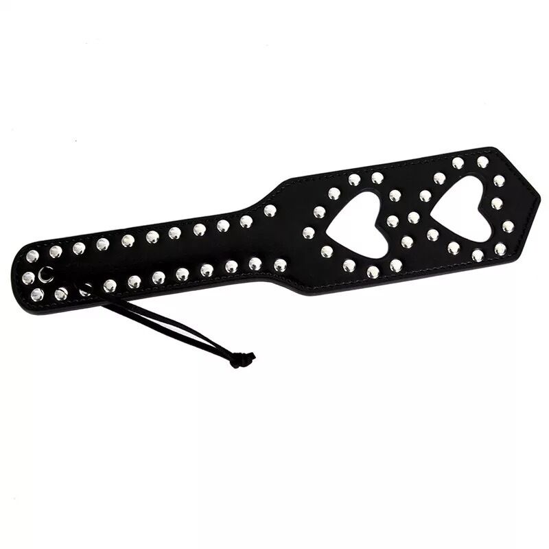 Nessus Play hollow heart shaped spanking paddle with studs