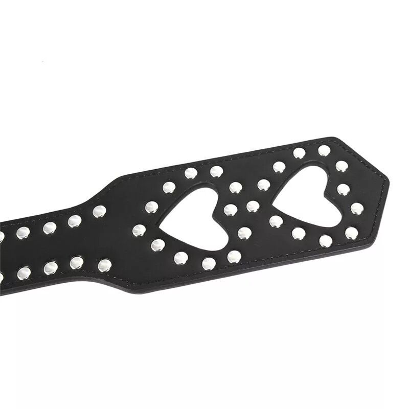 Nessus Play hollow heart shaped spanking paddle with studs