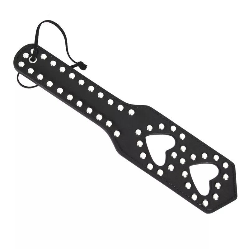Nessus Play hollow heart shaped spanking paddle with studs
