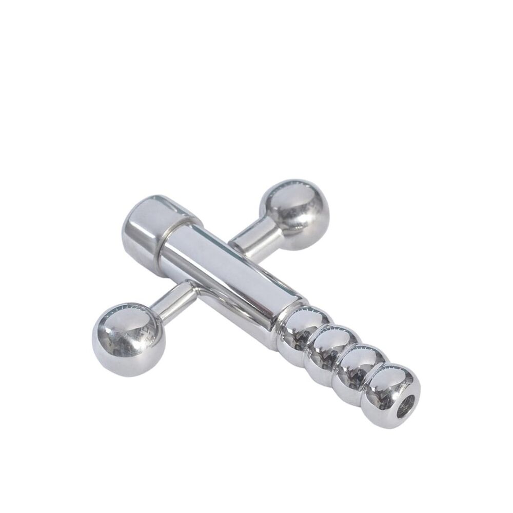 Nessus Play ribbed ampallang, apadravya wand with choice of side bars