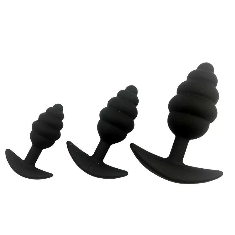 Nessus Play 3in ribbed silicone pinecone shaped anal plug toy