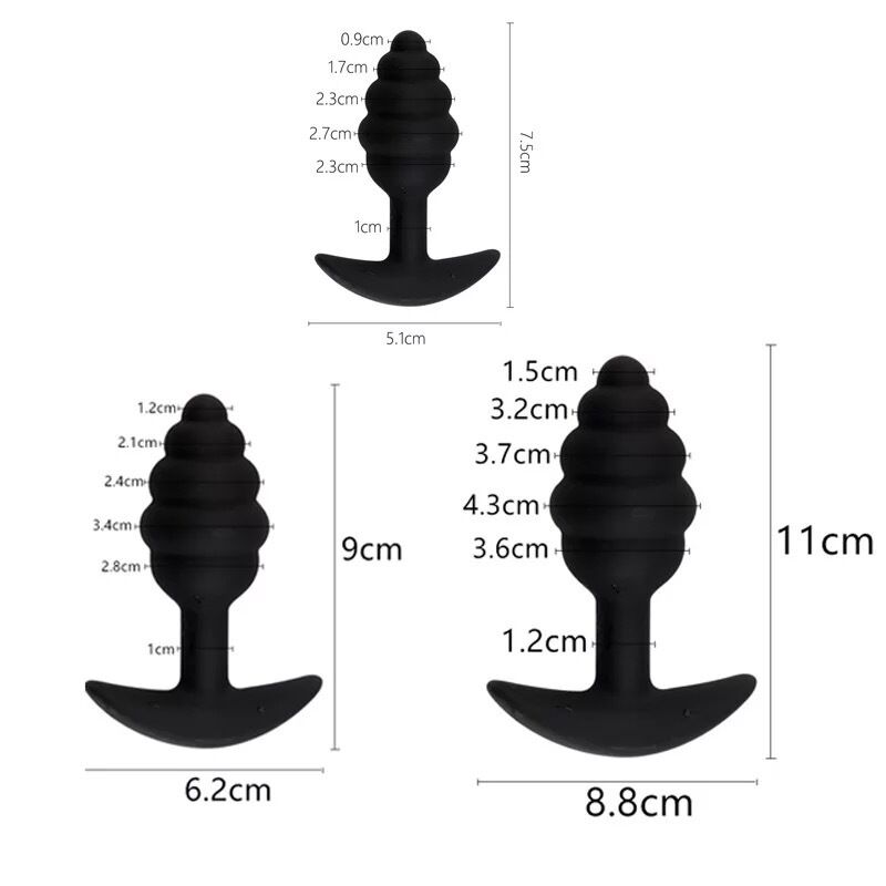 Nessus Play 3in ribbed silicone pinecone shaped anal plug toy