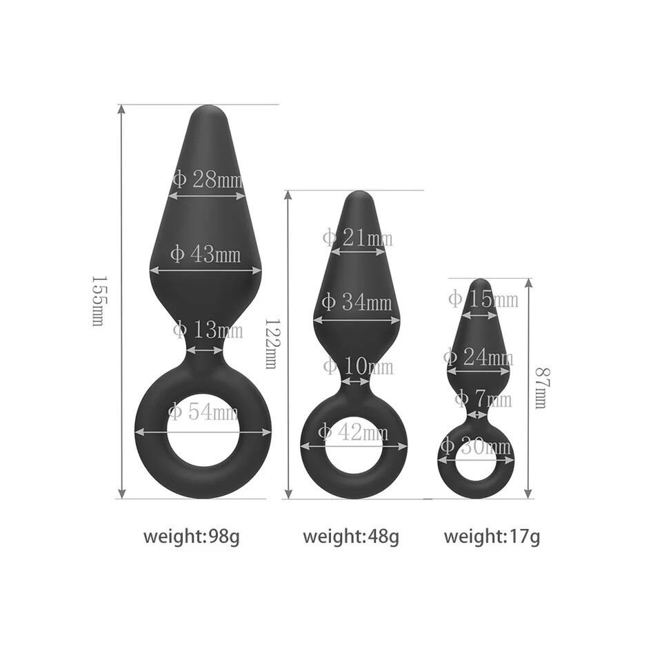 Nessus Play finger loop pull ring anal plug 3 sizes intense anal pleasure