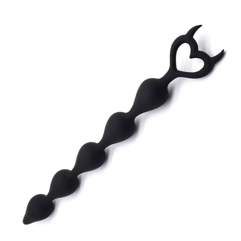 Nessus Play devil horn anal beads,  two sizes for ribbed pleasure
