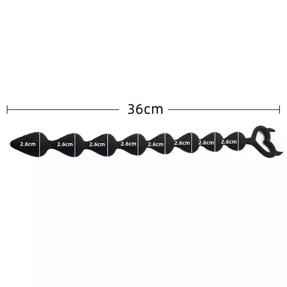 Nessus Play devil horn anal beads,  two sizes for ribbed pleasure