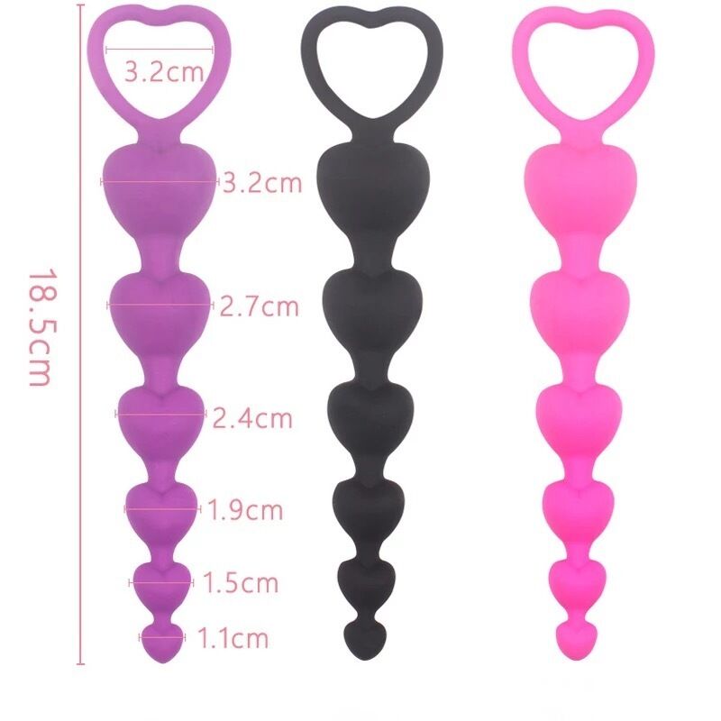 Nessus Play heart shaped anal bead lover pleasure beads